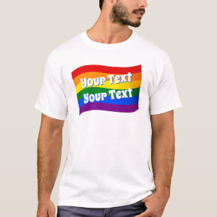 T-shirt Gay pride Rainbow Flag texte personnalisé jusqu'à 