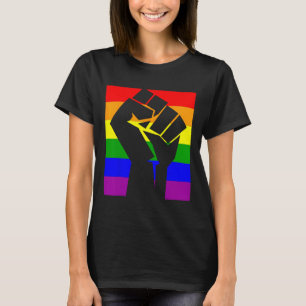 T-shirt Gay pride Résiste Poing Arc-en-ciel Drapeau Lgbtq