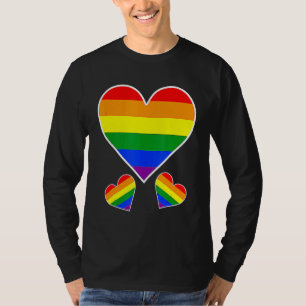 T-shirt Gay Rainbow Pride Coeur drapeau Lgbtq Égalité Matc