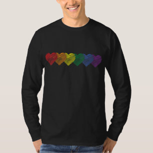T-shirt Gay Rainbow Pride Coeur drapeau LGBTQ Égalité Matc