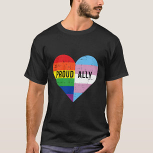 T-shirt Gay Transgenre Coeur Arc-en-ciel Cool Lgbt