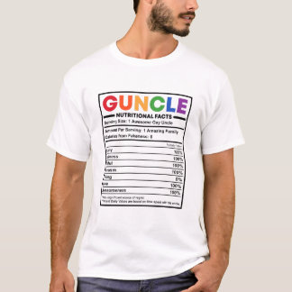 T-shirt Gay Unlce Pride Rainbow Guncle Nutrition Fiches