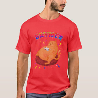 T-shirt Gaymer House Chonk Cat Gaming Pet Gay Video Game f