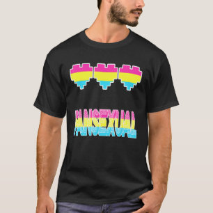 T-shirt Gaymer Retro Pride Pansexual Gamer Pixel Heart Que