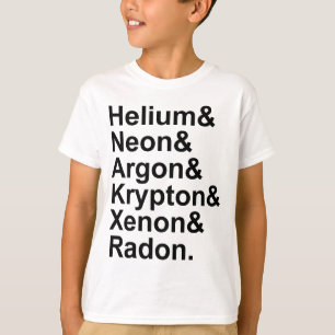 T-shirt Gaz nobles Hélium Néon Argon Krypton Radon Xénon