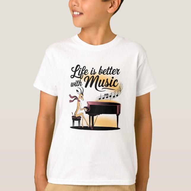 T-shirt gazelle piano (Devant)