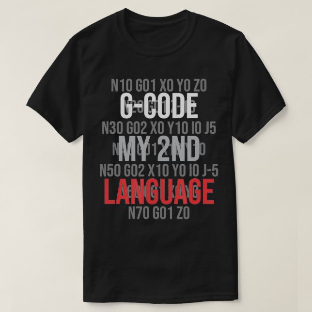 T-shirt GCode ma 2e langue (Design devant)