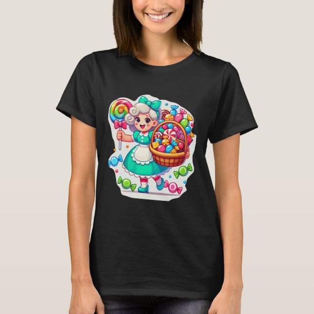 T-shirt Géant Candy Land Jeu Crew Candy Land Costumes Adu (Devant)
