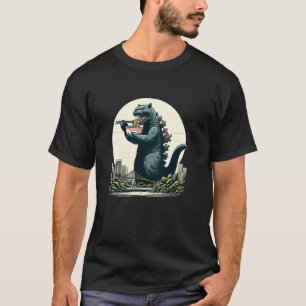 T-shirt Géant Kaiju Chat Monstre Catzilla Soupe Ramen Drôl