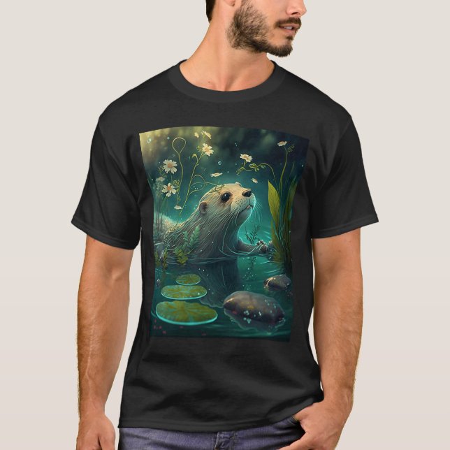 T-shirt Géant River Otter Fans River Otter Habitat 3 (Devant)