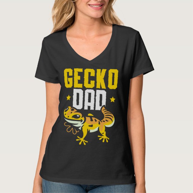 T-shirt Gecko Dad Reptile Leopard Gecko  Lizard (Devant)
