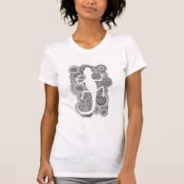 T-shirt Gecko est assis sur Mandala Fleurs