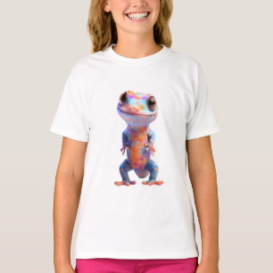 T-shirt Gecko pour enfants vibrant arc-en-ciel tacheté des
