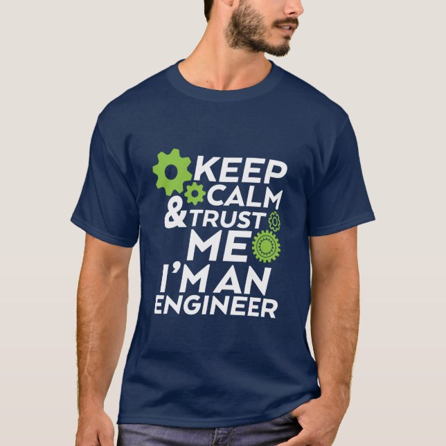 T-shirt Geek amusant Gardez le calme et faites con (Devant)