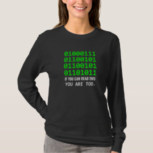 T-shirt Geek Computer Binary Code Software Developer