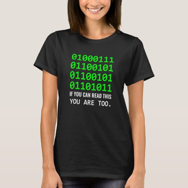 T-shirt Geek Computer Binary Code Software Developer (Devant)