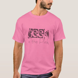 T-shirt Geek dans le tee - shirt rose drôle rose