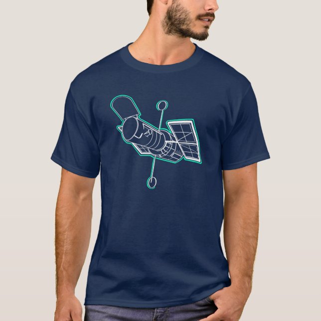 T-shirt geek de télescope spatial Hubble (Devant)