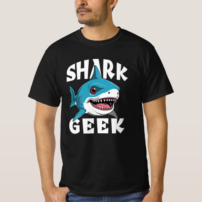 T-shirt Geek requin - Conception sympa pour les amateurs d (Devant)