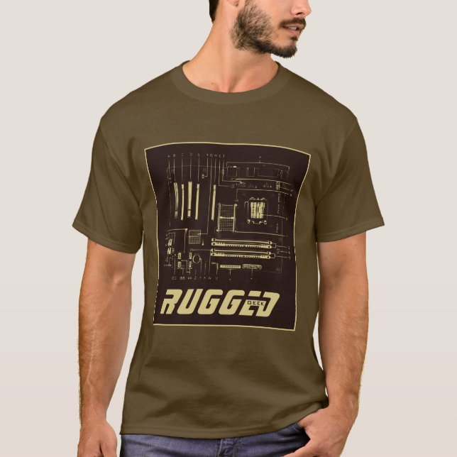 T-shirt geek roux et or RUGGED (Devant)