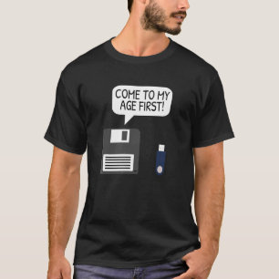 T-shirt Geek Usb de disquette et programmeur d'ordinateur