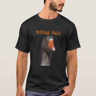 T-shirt Geeky Peeking Duck Sous Texte De Style Asiatique