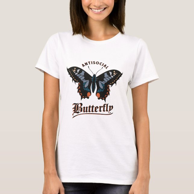 T - Shirt gegen soziale Schmetterlinge (Vorderseite)