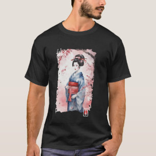 T-shirt Geisha Danse Chant Musique Art Cerisiers Japon 
