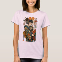 Geisha et Cat - Floral japonais
