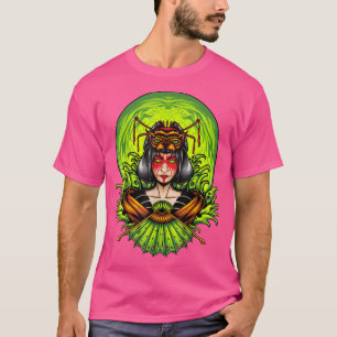 T-shirt Geisha Girl Katana épée et tatouage du dragon Japa