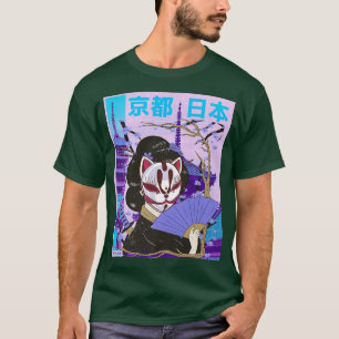 T-shirt Geisha Japanese Kawaii Sakura Cherry Blossom Samur