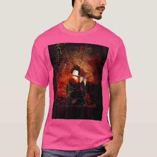 T-shirt Geisha japonais vintage jouer Shakuhachi Flute
