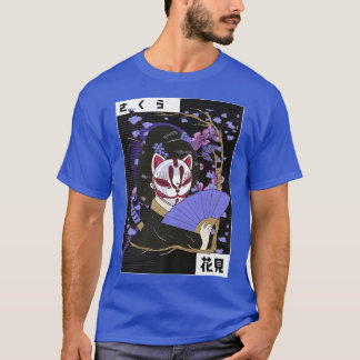 T-shirt Geisha Japonaise Kawaii Geisha Girl Sakura Cherry 