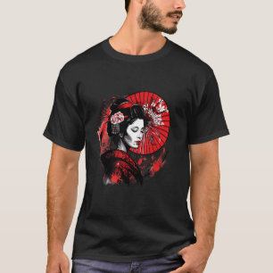 T-shirt Geisha Japonaise Kimono Art Traditionnel Œuvre d'A
