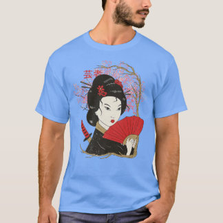 T-shirt Geisha Sakura Cherry Blossom Geisha Girl Japan Cul