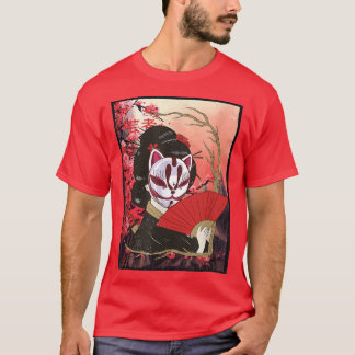 T-shirt Geisha Sakura Cherry Blossom Geisha Girl Japon Art