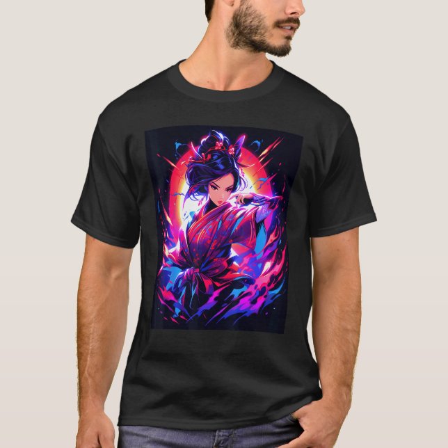 T-shirt Geisha's Gaze Serene Elegance Graphic (Devant)