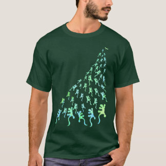 T-shirt Gekkos gecko vert bleu animal aquarelle lézards