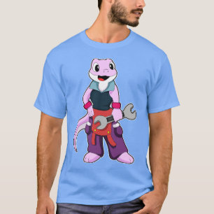 T-shirt Geko en mécanicien avec clé à écrou