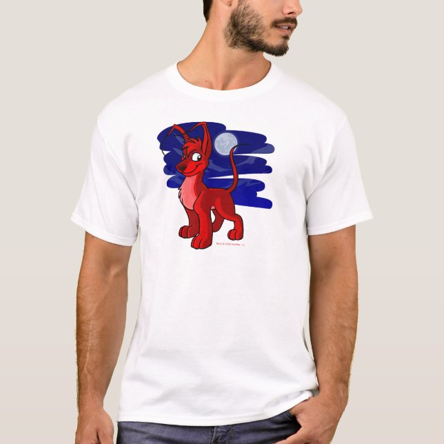 T-shirt Gelert rouge fier par clair de lune (Devant)