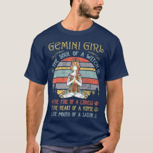 T-shirt Gemini Fille L'Âme D'Une Sorcière Anniversaire V