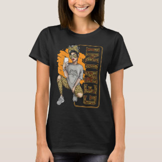 T-shirt Gemini Girl Messy Bun Leopard Femmes Reine