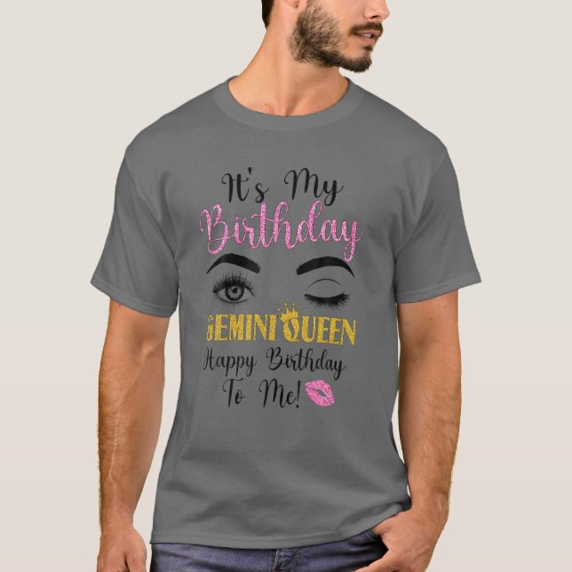 T-shirt Gemini Queen Son Anniversaire Zodiac Anniversaire  (Devant)