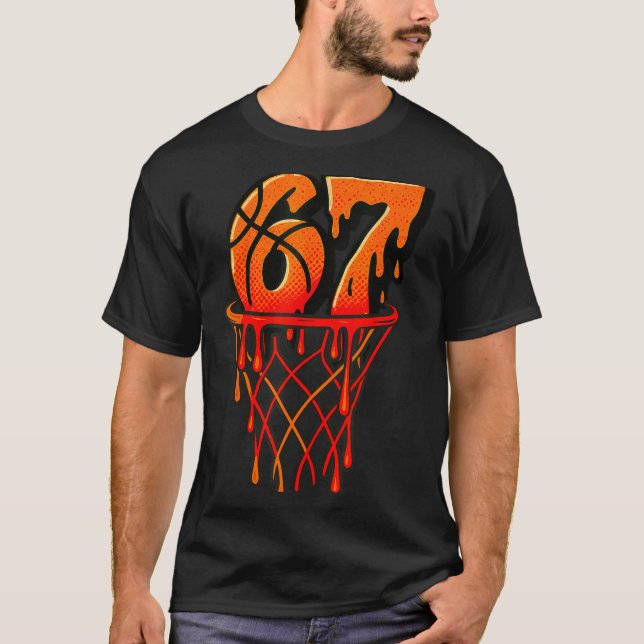 T-shirt Gen Alpha Slang Kids 67 Basketball Ice Cream Drip  (Devant)