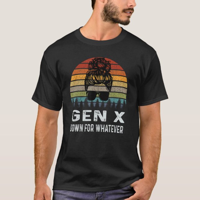 T-shirt Gen X Down Pour Toute Génération Rétro (Devant)