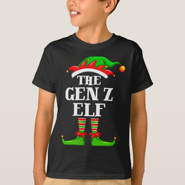 T-shirt Gen Z Elf Matching Family Group Christmas Party Py (Devant)