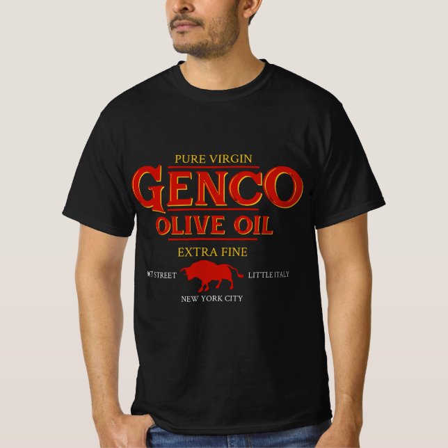 T-shirt Genco huile d'olive Little Italie New York (Devant)