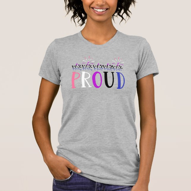 T-shirt Genderfluide FID Fireworks LGBTQ (Devant)