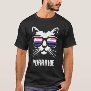 T-shirt Genderfluide Fierté Drapeau Chat Purrride Liquide 
