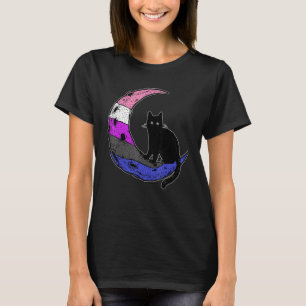 T-shirt Genderfluide Lune Fierté Chat Indicateur Lgbt Subt